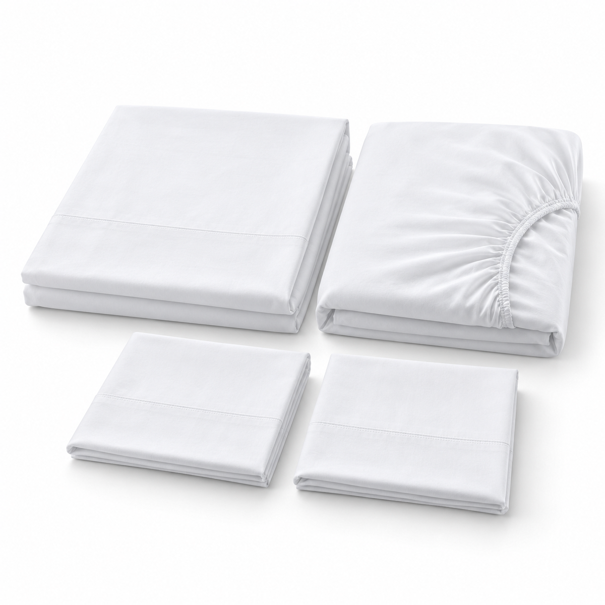 Juego de Sábanas King · Algodón Egipcio 600 Hilos · Blanco