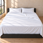Sábana Encimera Super King · 100% Algodón Egipcio 600 Hilos · Blanco