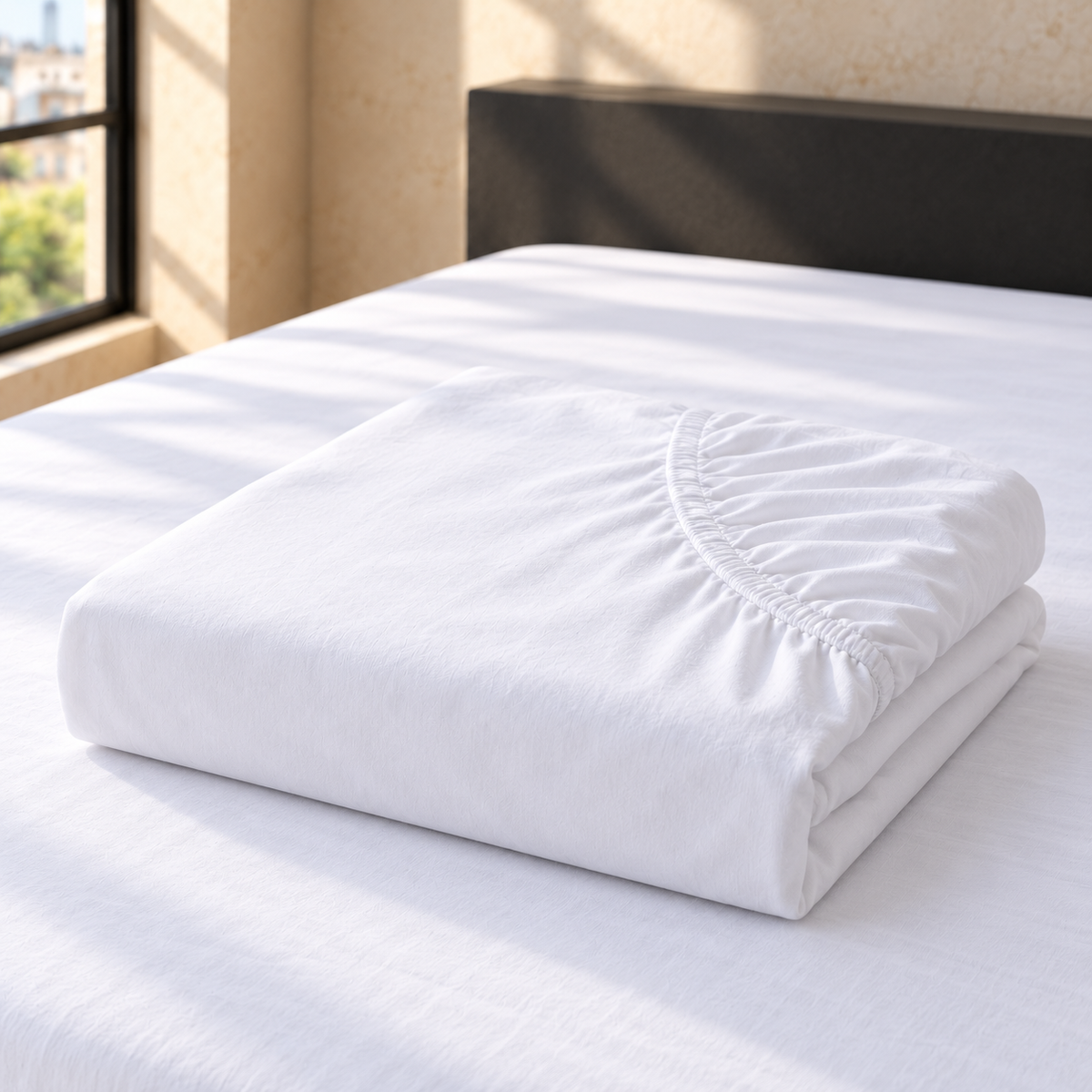Sábana Bajera Super King · 100% Algodón Egipcio 600 Hilos · Blanco