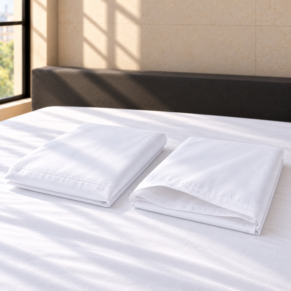 Pack de 2 Fundas de Almohada Super King · Algodón Egipcio 600 Hilos · Blanco