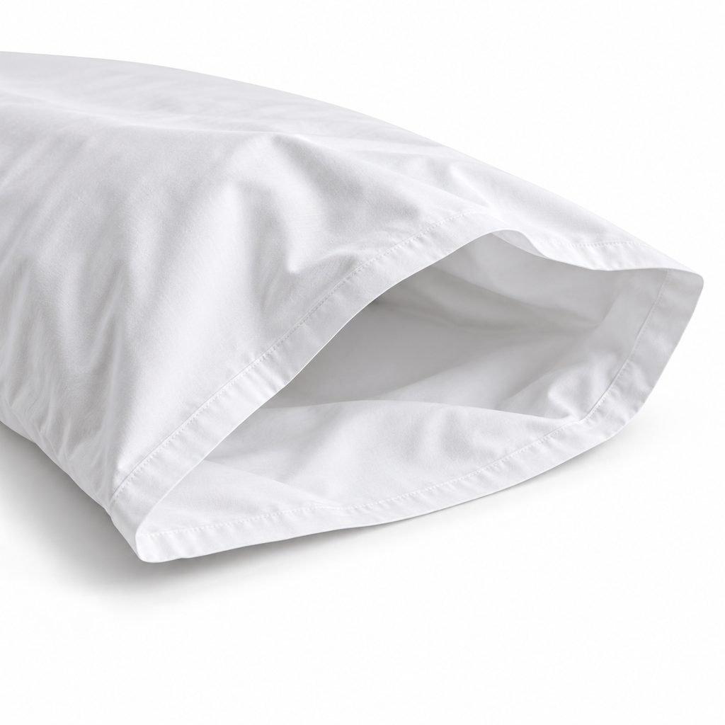 Pack de 2 Fundas de Almohada Super King · Algodón Egipcio 600 Hilos · Blanco